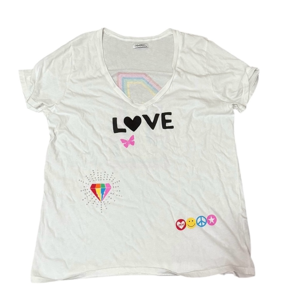 Lauren Moshi T Shirt Women’s XL White Tee Love Diamond